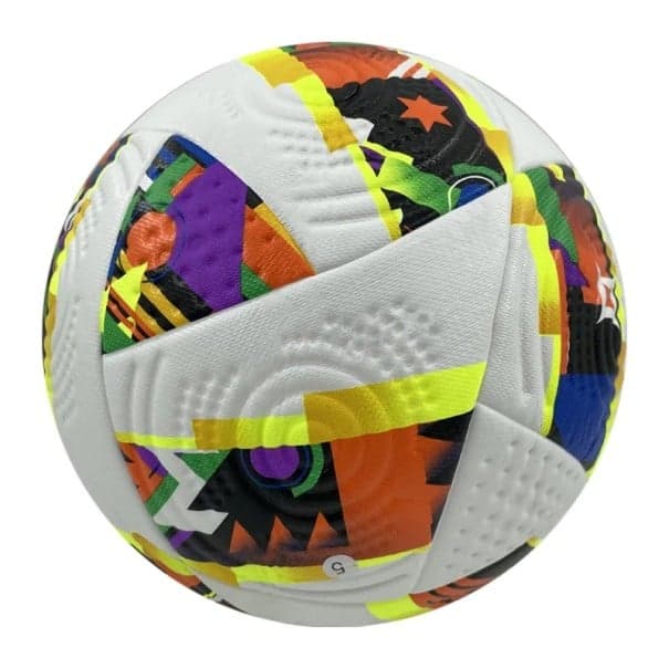 Bunter Wettkampffußball Größe 5 Professioneller Trainingsball Hochelastischer, verschleißfester Ball für das Spielen im Freien und in der Halle