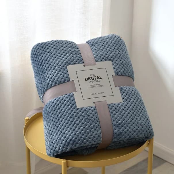 Dicke Fleecedecke für Baby 100x150 cm Bunte Isolierdecke Wärmedecke für Kinderwagen und Kinderbett Für Neugeborene blau