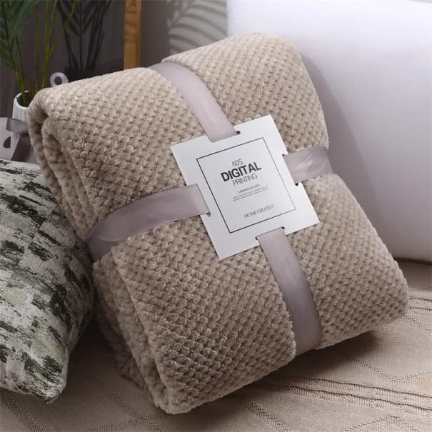 Dicke Fleecedecke für Baby 100x150 cm Bunte Isolierdecke Wärmedecke für Kinderwagen und Kinderbett Für Neugeborene braun