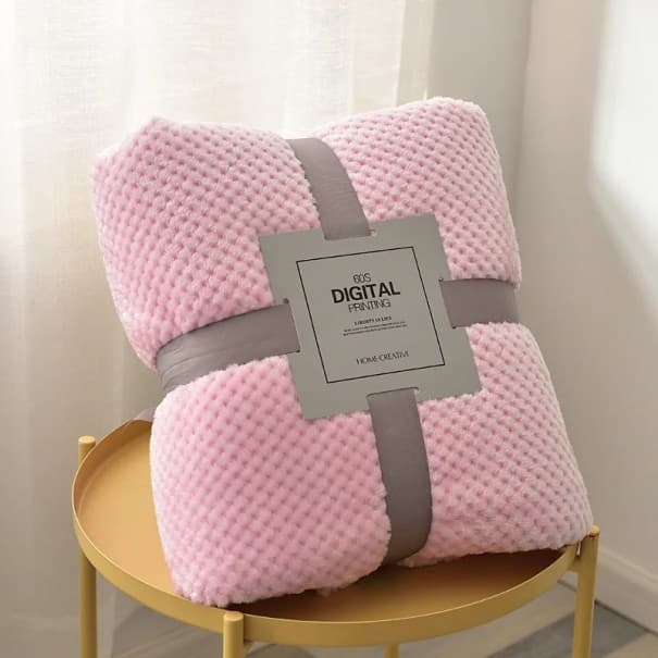 Dicke Fleecedecke für Baby 70x100 cm Bunte Isolierdecke Wärmedecke für Kinderwagen und Kinderbett Für Neugeborene rosa