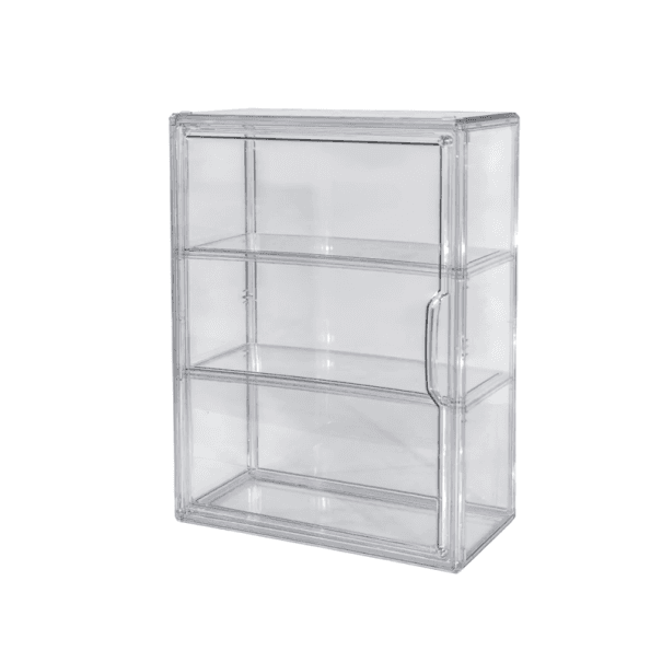 Durchsichtige Acrylvitrine 27 x 14 x 36 cm Zweistöckige Vitrine mit 2 Regalen Klarer Acryl Organizer für Sammlungen Modelle Figuren Dekorationen