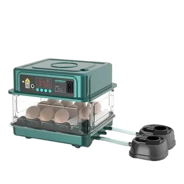 Intelligenter Eier-Inkubator 24x25x21 cm Automatischer Inkubator mit Eierwende und Feuchtigkeitskontrolle Brutkasten für Hühner, Enten, Gänse und