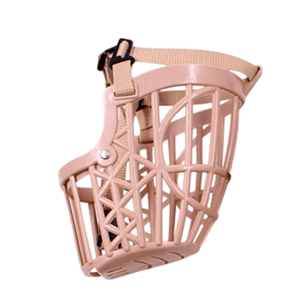 Maulkorb für Hunde 34–50 cm Verstellbarer Riemen für Hunde 7,5–10 kg Schnauze 6,5 x 10 cm Sicherer Spaziergangsmaulkorb gegen Beißen rosa