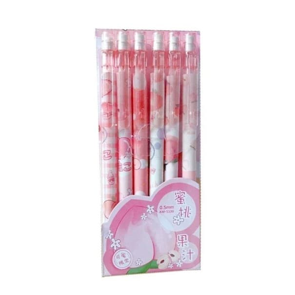 Niedliches Kawaii-Druckbleistift-Set, 0,5 mm, 2B, automatische Bleistifte, Schul- und Bürobedarf, rosa Design, Geschenkset für Kinder