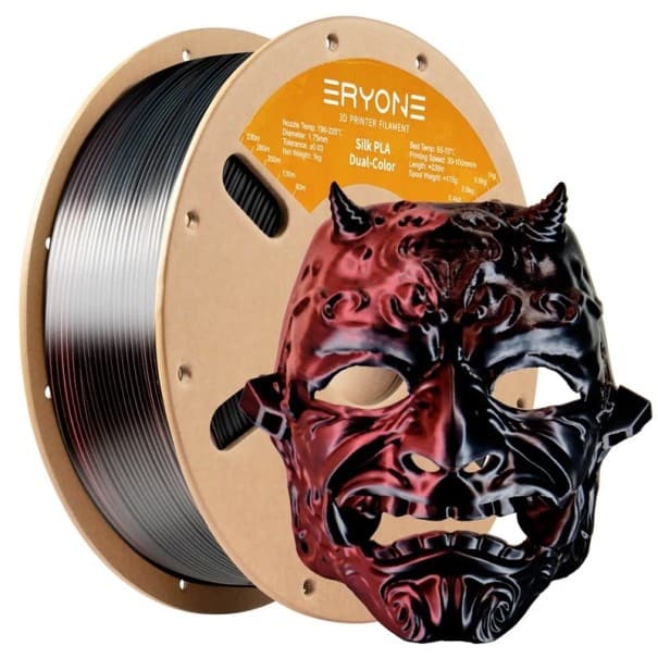 Rot-schwarzes seidiges duales PLA-Filament 1,75 mm für 3D-Druck 10 kg Spule Glänzende Oberfläche Präzision ± 0,03 mm Bioplast