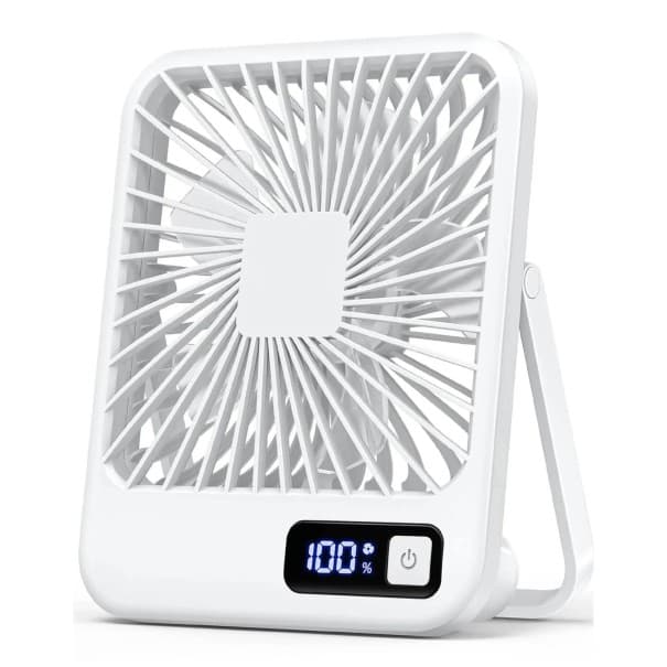 Tragbarer faltbarer USB-Ventilator 16,5×13,5 cm Faltbarer Tischventilator mit Display und 5 Geschwindigkeiten Ultraleiser persönlicher Ventilator