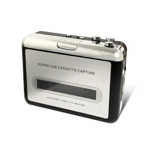 Tragbarer Kassettenspieler mit USB-C-Recorder, 110 x 75 mm, Kassetten-zu-MP3-Konverter, Typ C zu USB, Audioaufnahme, Radio, Musik-Player