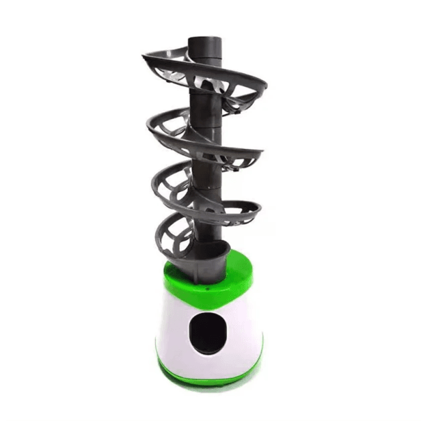 Tragbarer Tischtennisballwerfer 52 x 30 x 16 cm Spiralzufuhr 24 Bälle Stromversorgung 2x AA Batterien oder USB Tischtennistraining