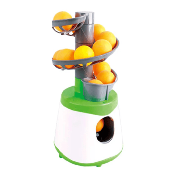 Tragbarer Tischtennisballwurfmaschine 52 x 30 x 16 cm Trainingsballwurfmaschine mit spiralförmigem Vorratsbehälter für 12 Bälle USB- und