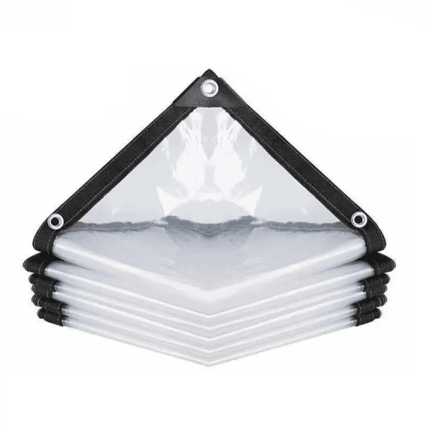 Transparente wasserdichte Gartenplane 3x4 m 0,18 mm Folie mit Metallösen Abdeckung gegen Regen Wind Frost Isolierung für Pflanzen Gewächshäuser
