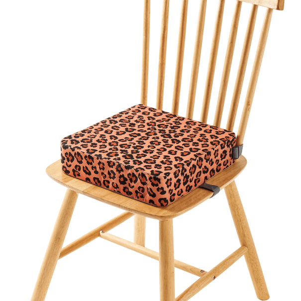 Verstellbarer Kindersitzerhöhung 32x32x8 cm Sitzpolster aus Polyesterfaser mit abnehmbaren Kissen Leopardenmuster Esstischerhöhung