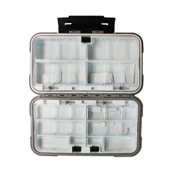 Wasserdichte Angelbox mit beidseitiger Öffnung 19 x 10 x 4,5 cm Stabiler Organizer für Haken und Köder Langlebige Aufbewahrungsbox für