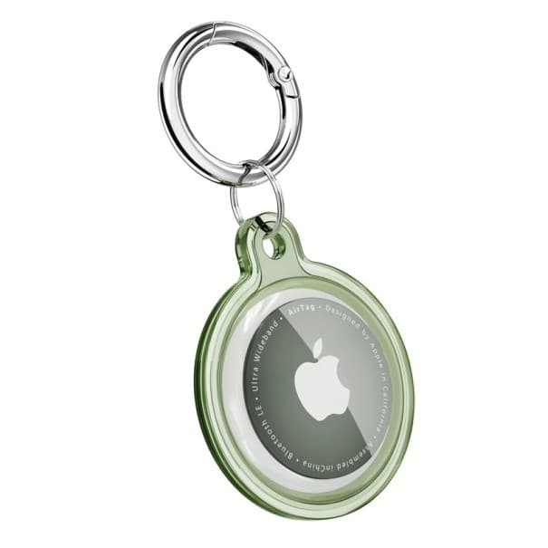 Wasserdichter transparenter TPU Halter für Schlüssel und Halsband mit Verlustschutz für Apple AirTag für Hunde Katzen Haustiere grün