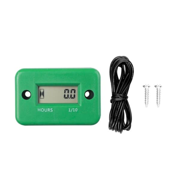 Wasserdichtes digitales Betriebsstundenzähler LCD Induktionszeitmesser für Motorrad, Quad, Rasenmäher, Motorsäge, Schneemobil, Benzinmotoren grün