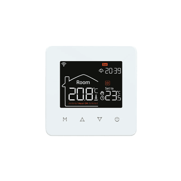 WLAN Raumthermostat 86 x 86 mm Intelligenter Regler für elektrische Fußbodenheizung App im Telefon IP20 weiß