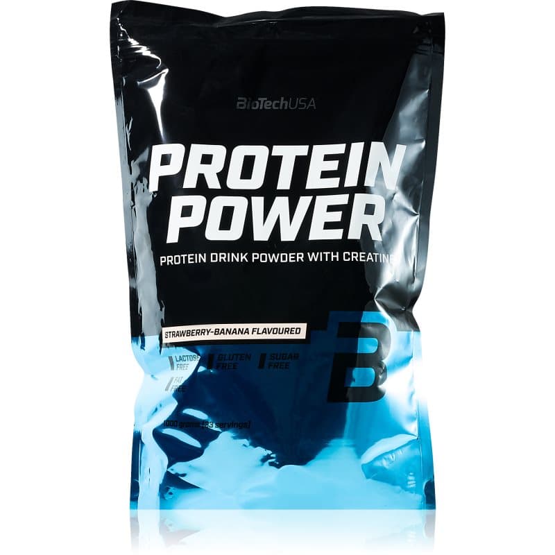 BioTechUSA Protein Power Sojaprotein-Isolat Geschmack Strawberry & Banana 1000 g