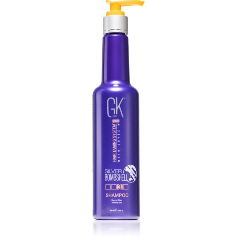GK Hair Silver Bombshell Shampoo für blonde Haare neutralisiert die Messinguntertöne 280 ml