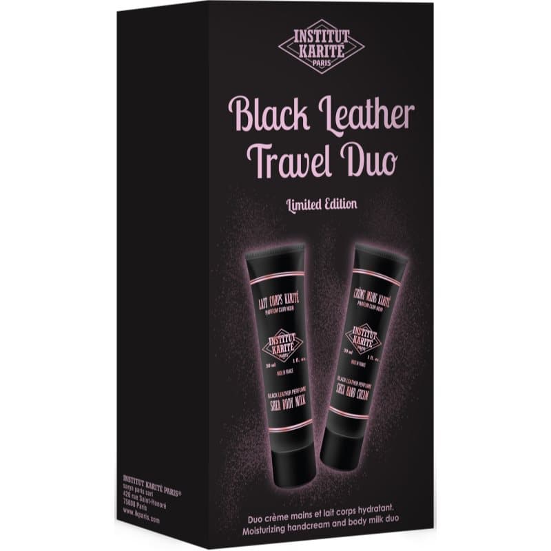 Institut Karité Paris Black Leather Travel Duo Reiseset für Hände und Körper