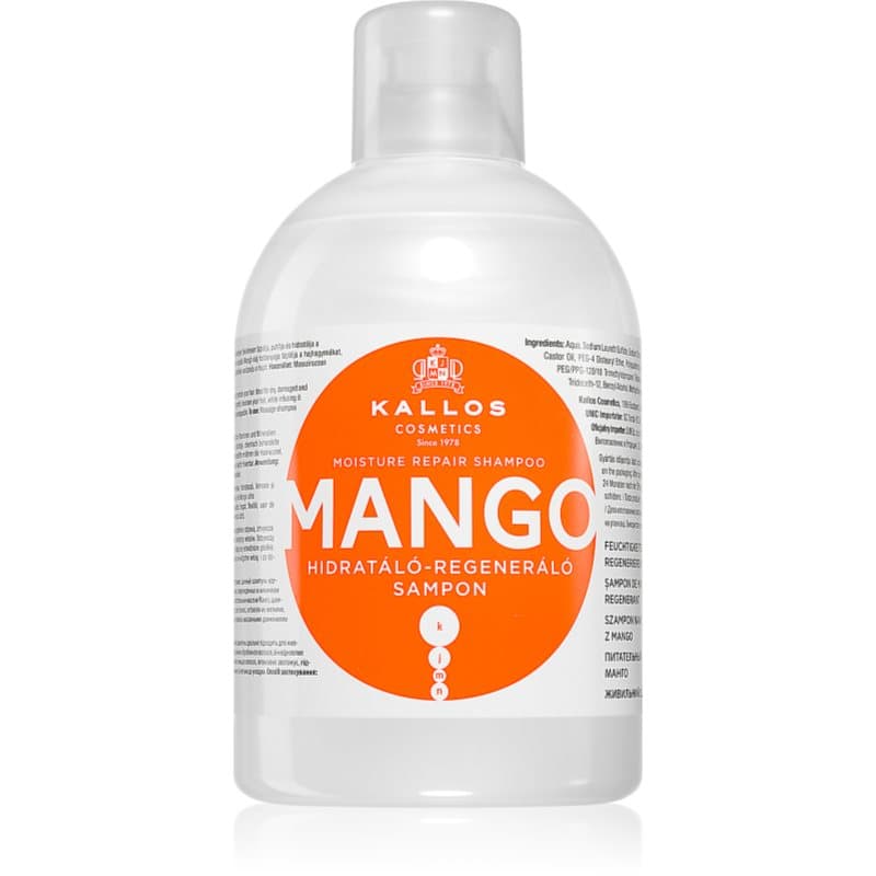 Kallos KJMN Professional Mango hydratisierendes Shampoo für trockenes, beschädigtes und gefärbtes Haar 1000 ml