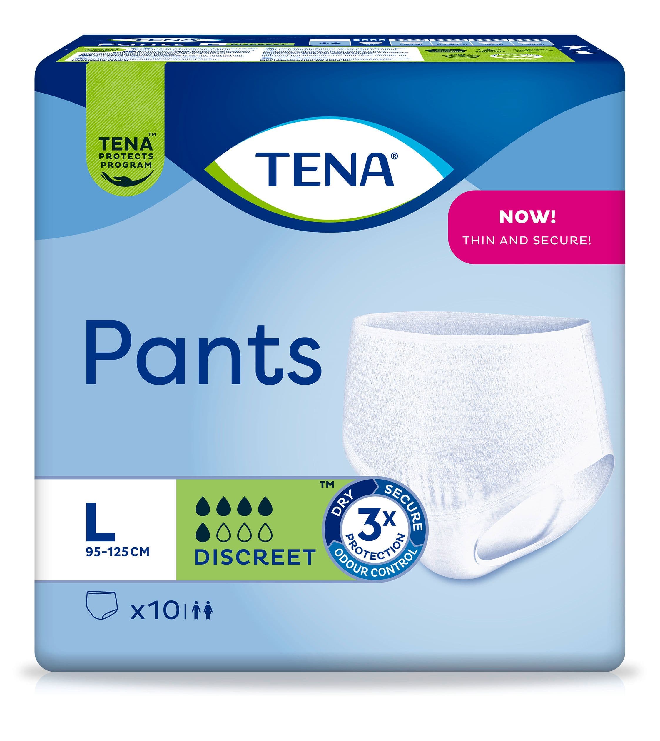 Tena Pants Discreet Inkontinenzpants Gr. L Einweghosen 10 St weiss Unisex