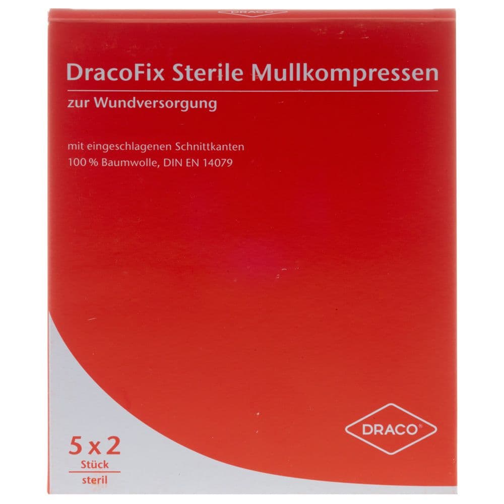 DracoFix Mullkompressen steril 8fach 7,5 x cm Kompressen 5x2 St weiss