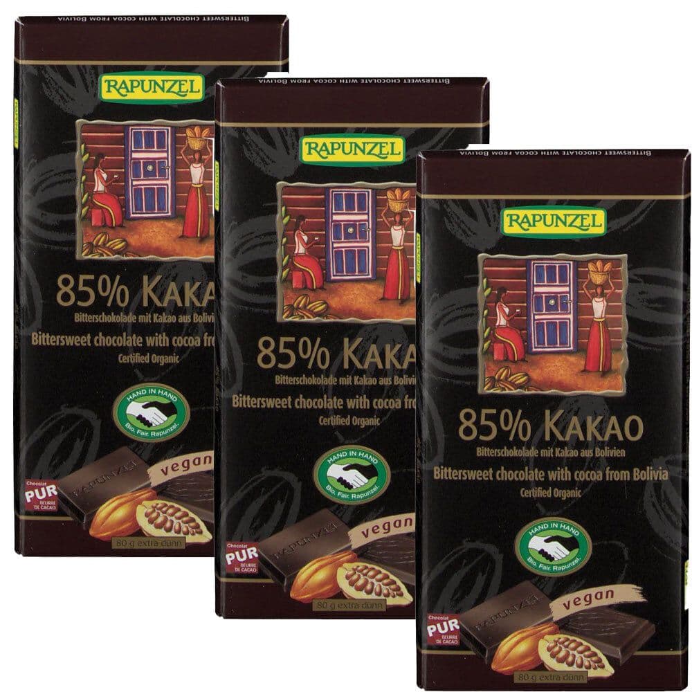 Rapunzel Bio 85 % Kakao Bitterschokolade Todo 4x80 g TODO