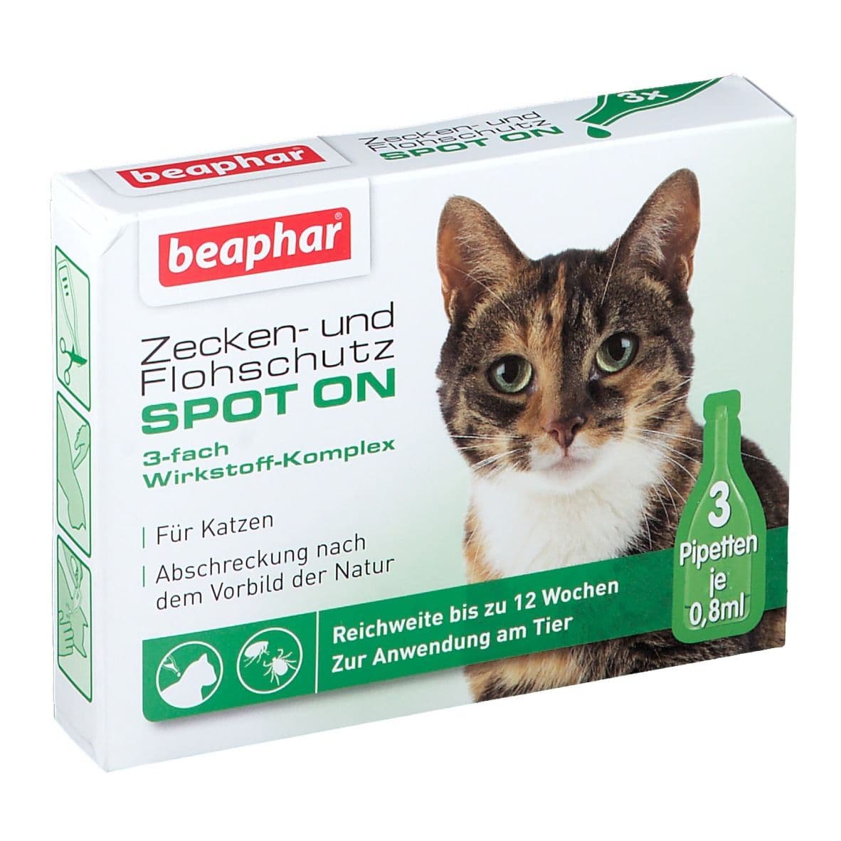 beaphar® Zecken- und Flohschutz Spot ON Einzeldosispipetten 3x0,8 ml