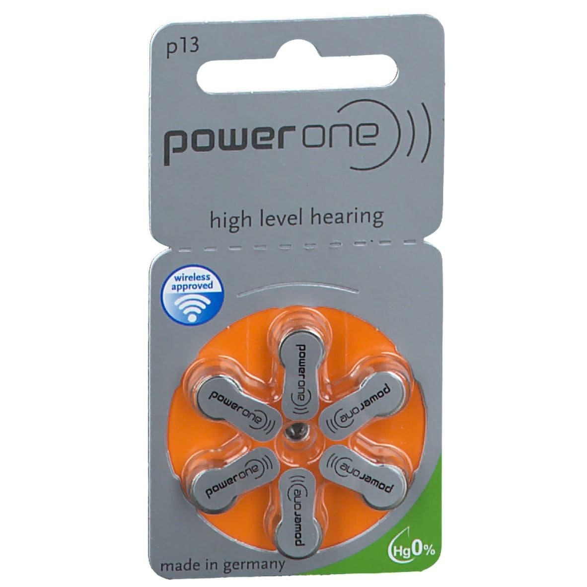Powerone Hörgerätebatterie Batterien 6 St