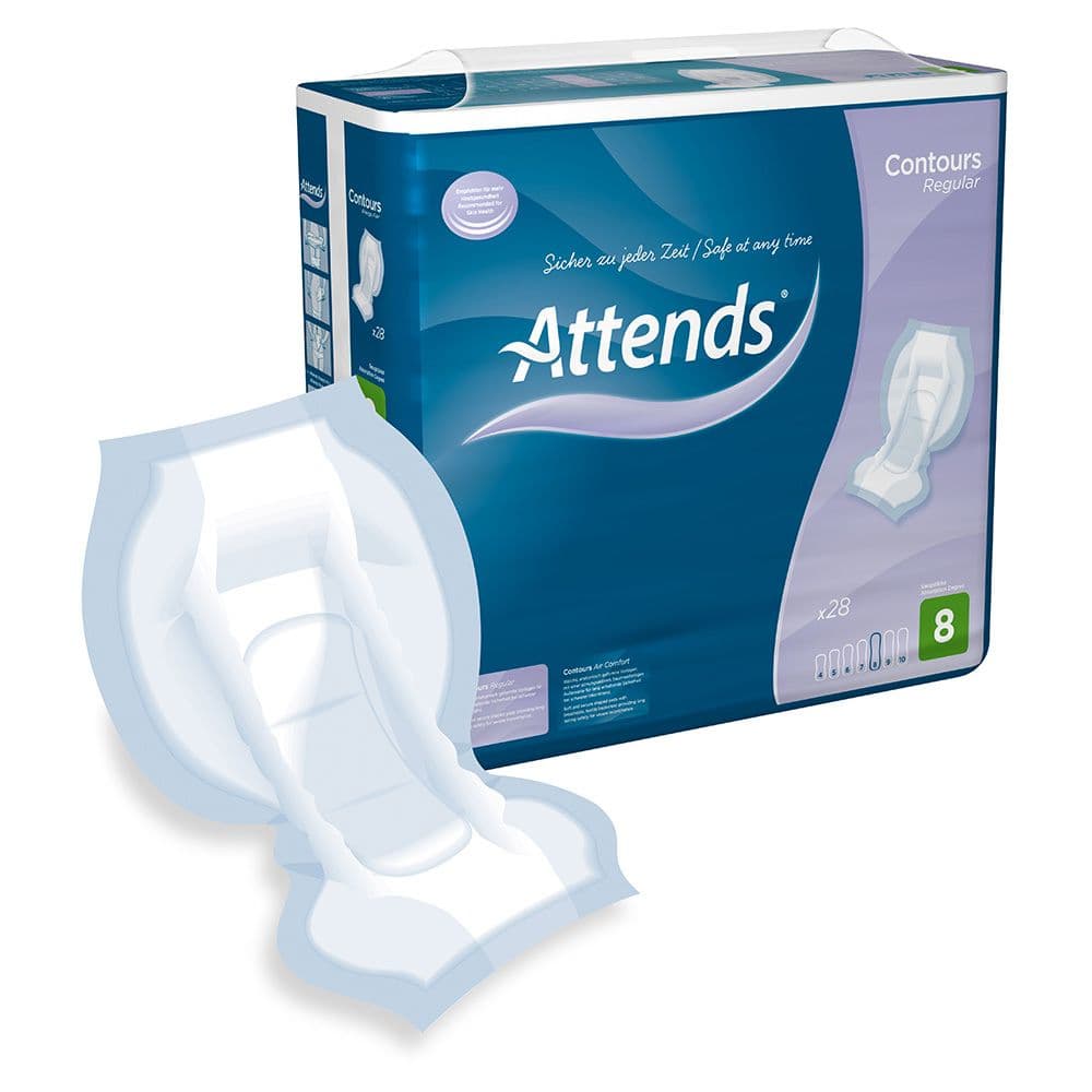Attends® Contours Regular 8 Vorlagen Einlagen 28 St Unisex