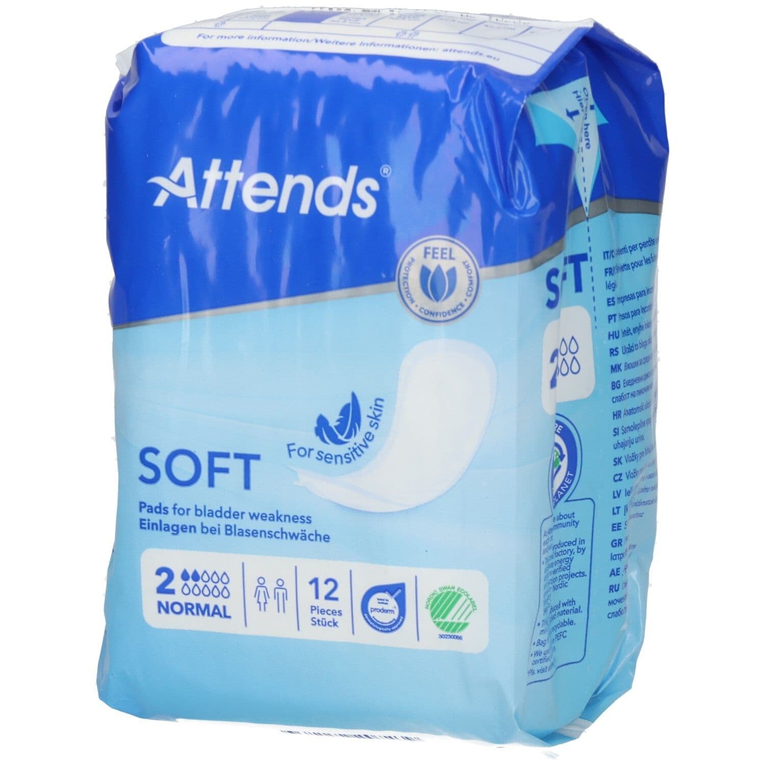 Attends® Soft 2 Normal Einlagen 12 St weiss Unisex