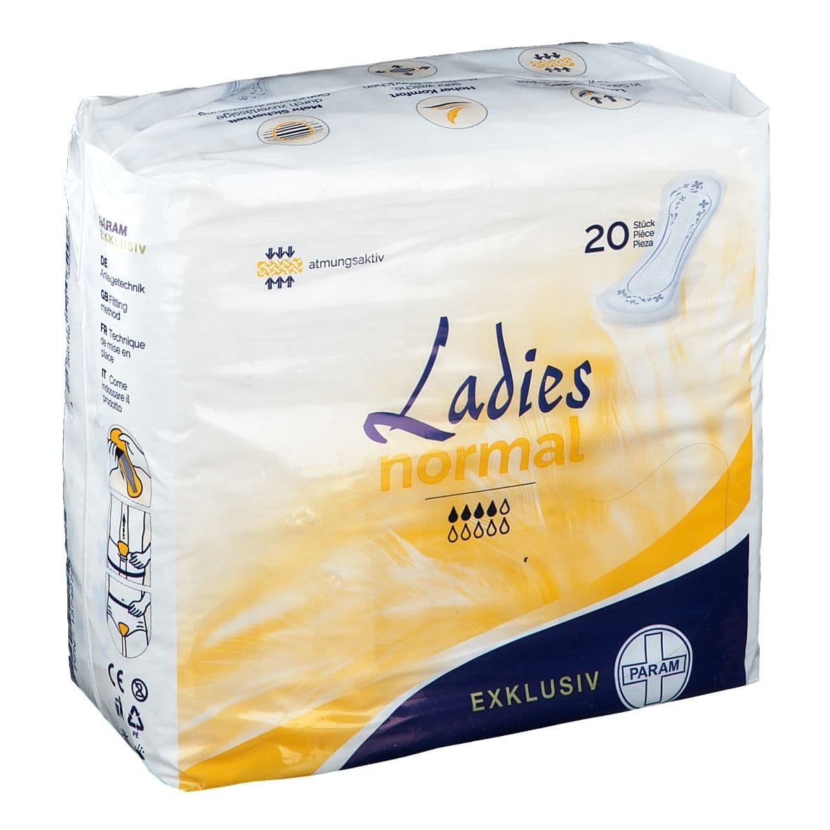 Param Exklusiv Ladies normal Einlagen 20 St weiss Frauen