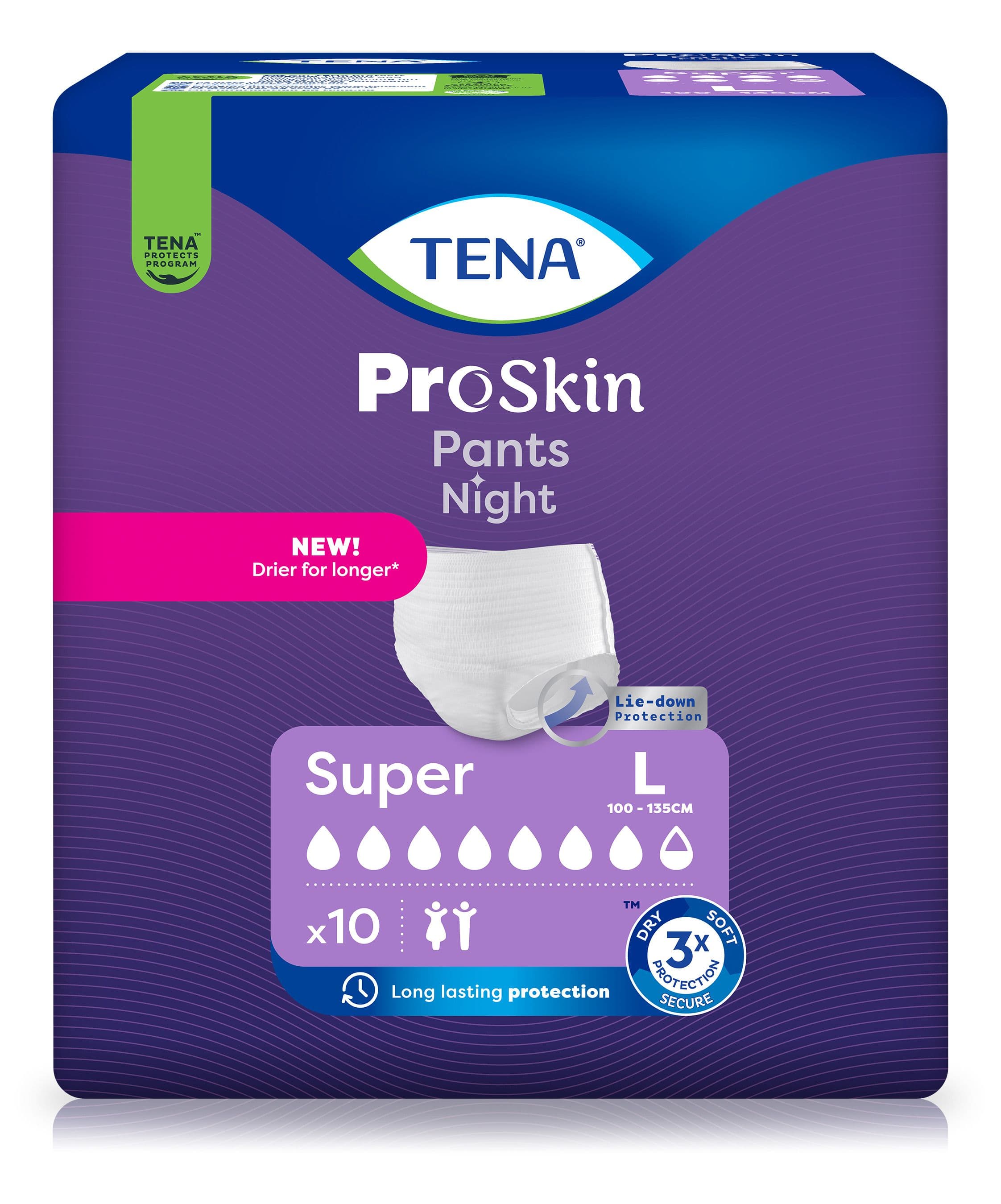 Tena Pants Night Super L bei Inkontinenz Einweghosen 10 St weiss Unisex