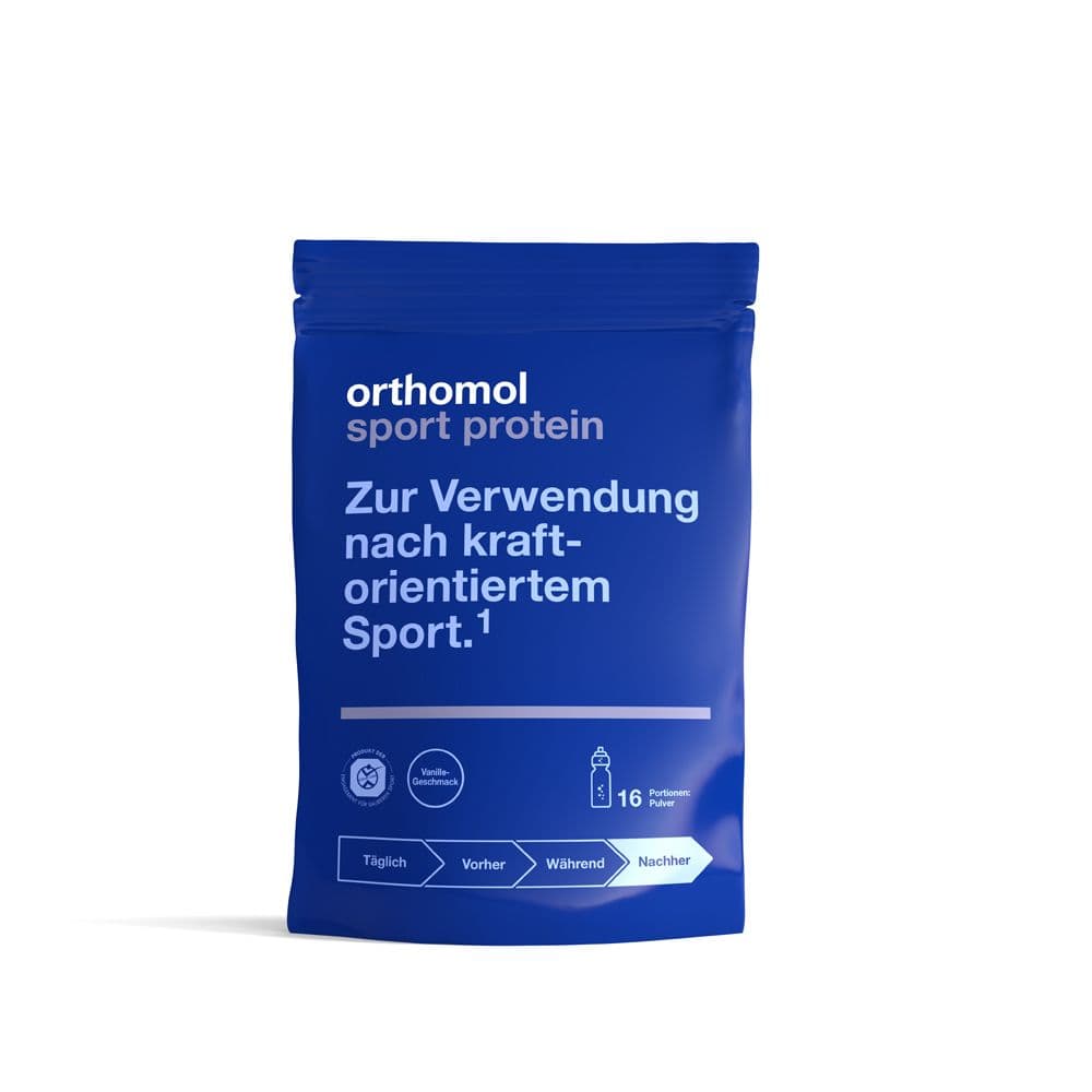 Orthomol Sport protein - Regeneration nach dem Kraftsport Eiweißpulver mit Kreatin und Bcaa Vanille-Geschmack Pulver 640 g
