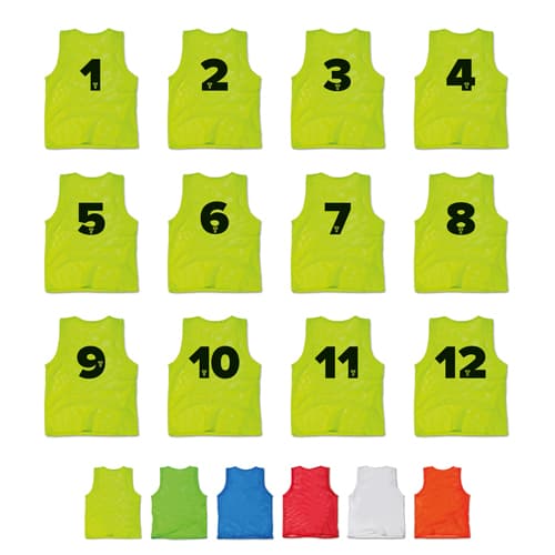 T-PRO Leibchen mit Rückennummern (1-12) - 12er Set