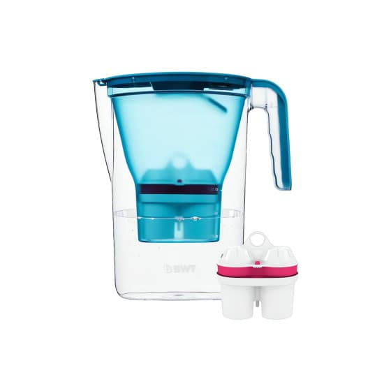 BWT Vida Wasserfilter-Kanne, 2,6 l – Blau + 1 Magnesium-mineralisierte Wasserfilterkartusche