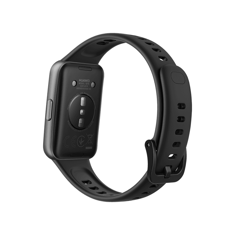 HUAWEI Band 11 mattschwarzes, strapazierfähiges Polymergehäuse mit schwarzem Fluorelastomerarmband