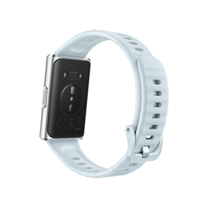 HUAWEI Band 11 Pro silbernes Aluminiumlegierungsgehäuse mit blauem Fluorelastomerarmband