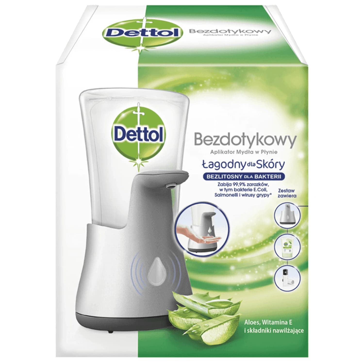 Dettol, berührungsloser Flüssigseifenapplikator + Flüssigseife, Aloe und Bambus, 250 ml