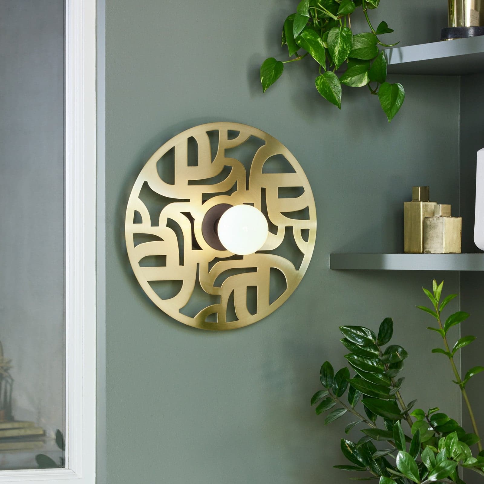 Labyrinthe Wandlampe, Ø 40 cm messing MARKET SET - Wohnzimmer - Design - Metall - Rund