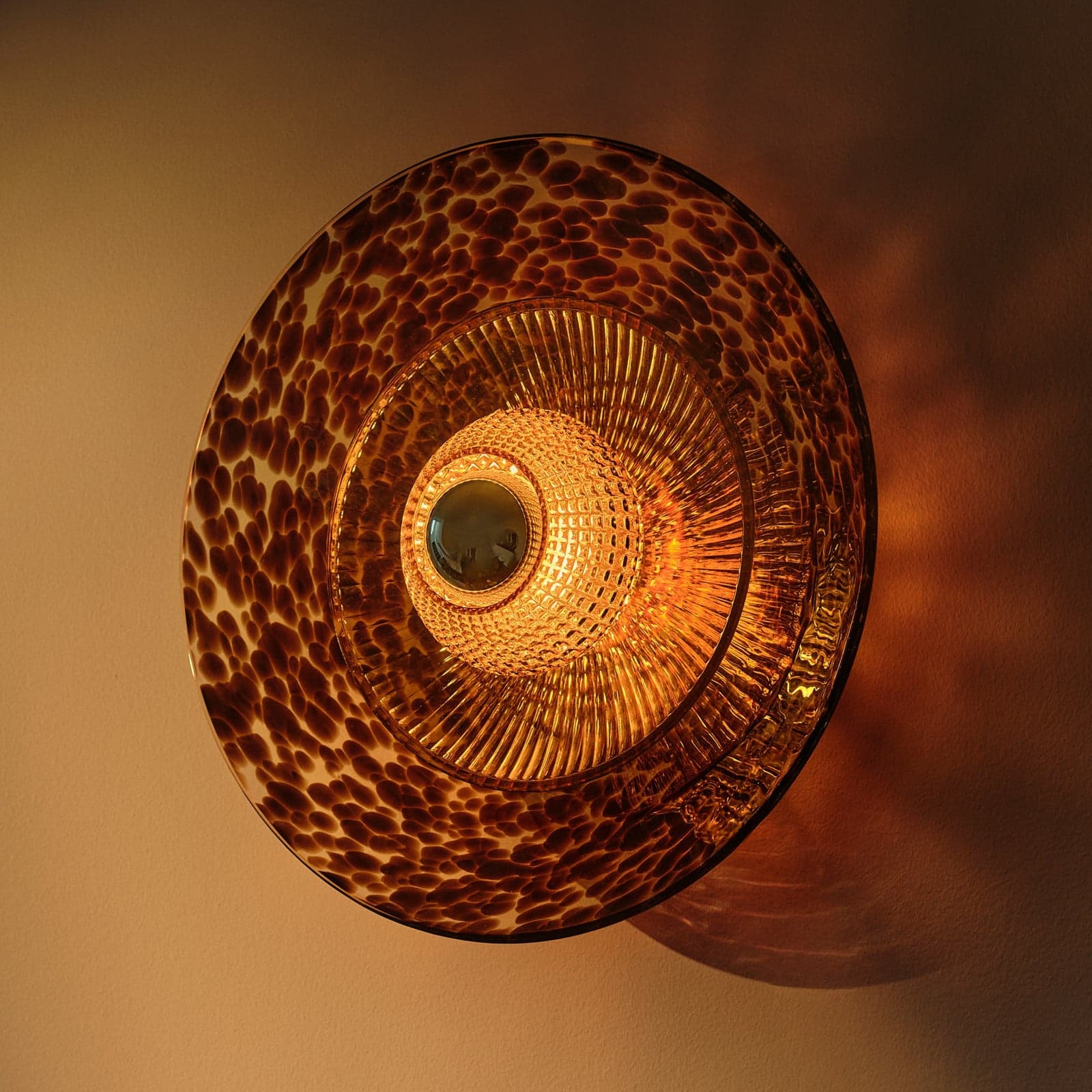 Disco Rama Wandleuchte, braun, Glas, E27 DESIGN BY US - Wohnzimmer - Einflammig
