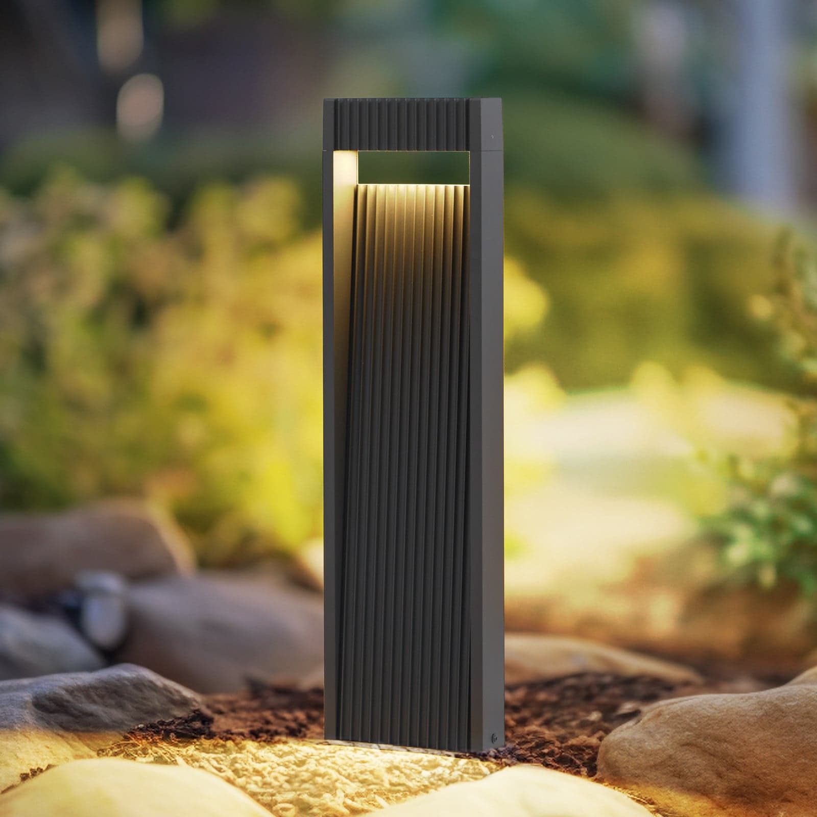 Tavion LED Außenleuchte H60 Anthrazit Lucande - Terrasse - Modern - Aluminium - Einflammig