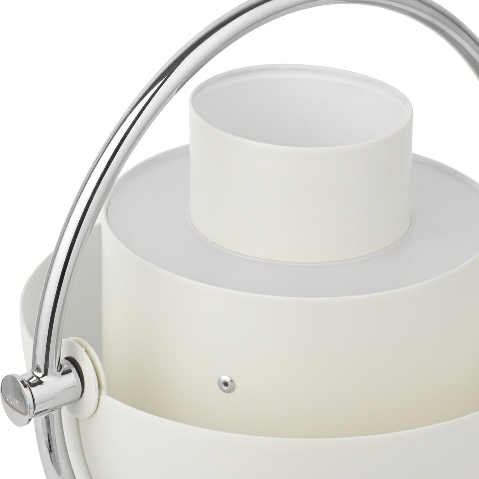 Multi-Lite Portable Tischlampe, chrom/weiß, 30 cm - GUBI - Wohnzimmer - Design - Metall - Mit Schirm