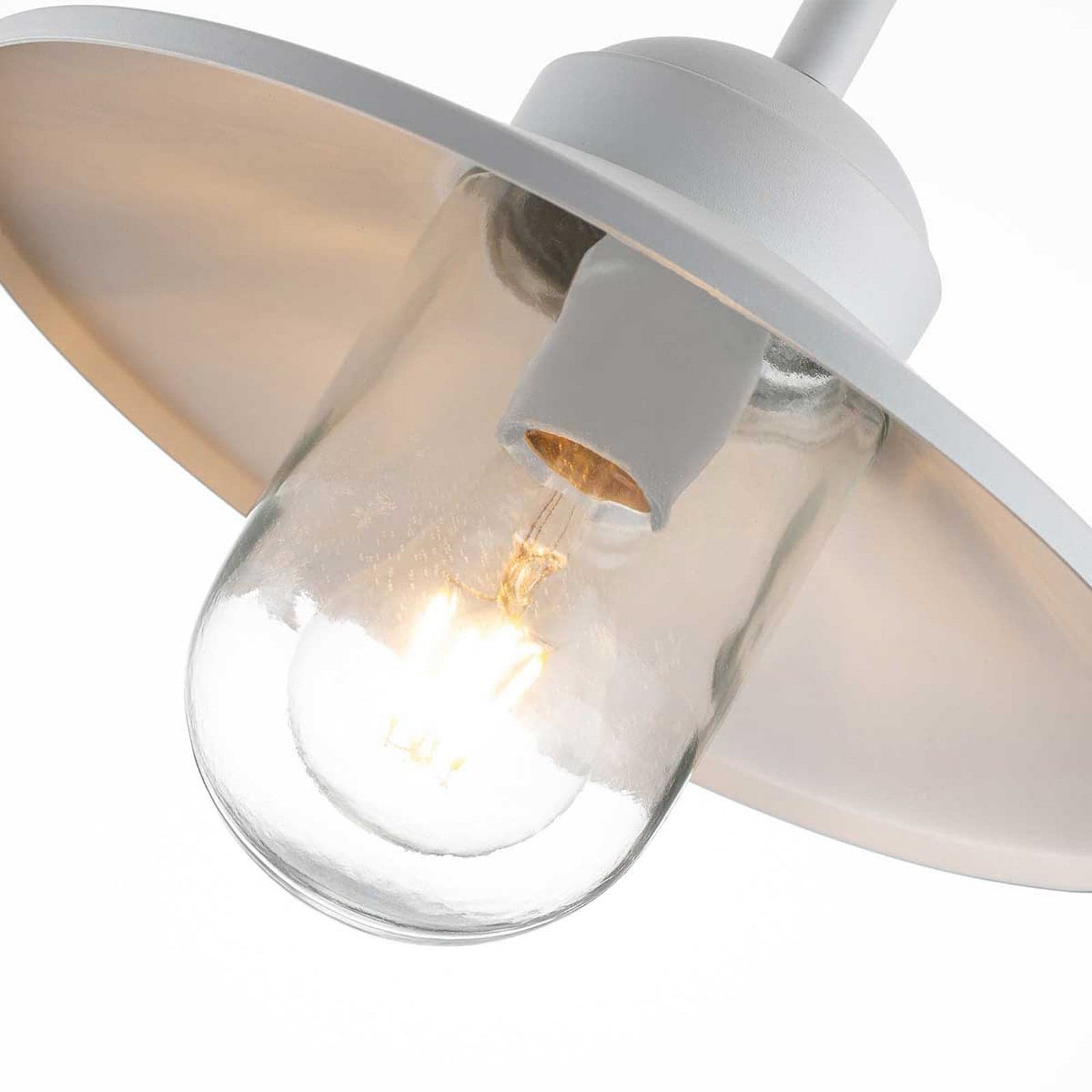 Klampenborg Außenwandlampe, weiß, Edelstahl, IP44 Elstead - Terrasse - Landhaus / Rustikal - Laterne