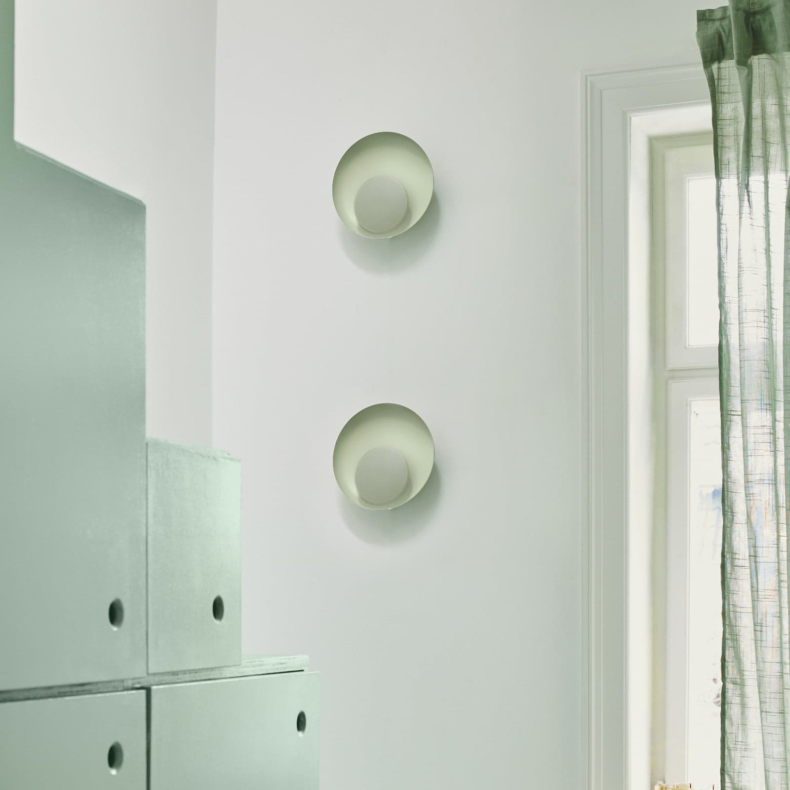 Marsi Wandleuchte Dusty Green Nordlux - Wohnzimmer - Metall - Rund