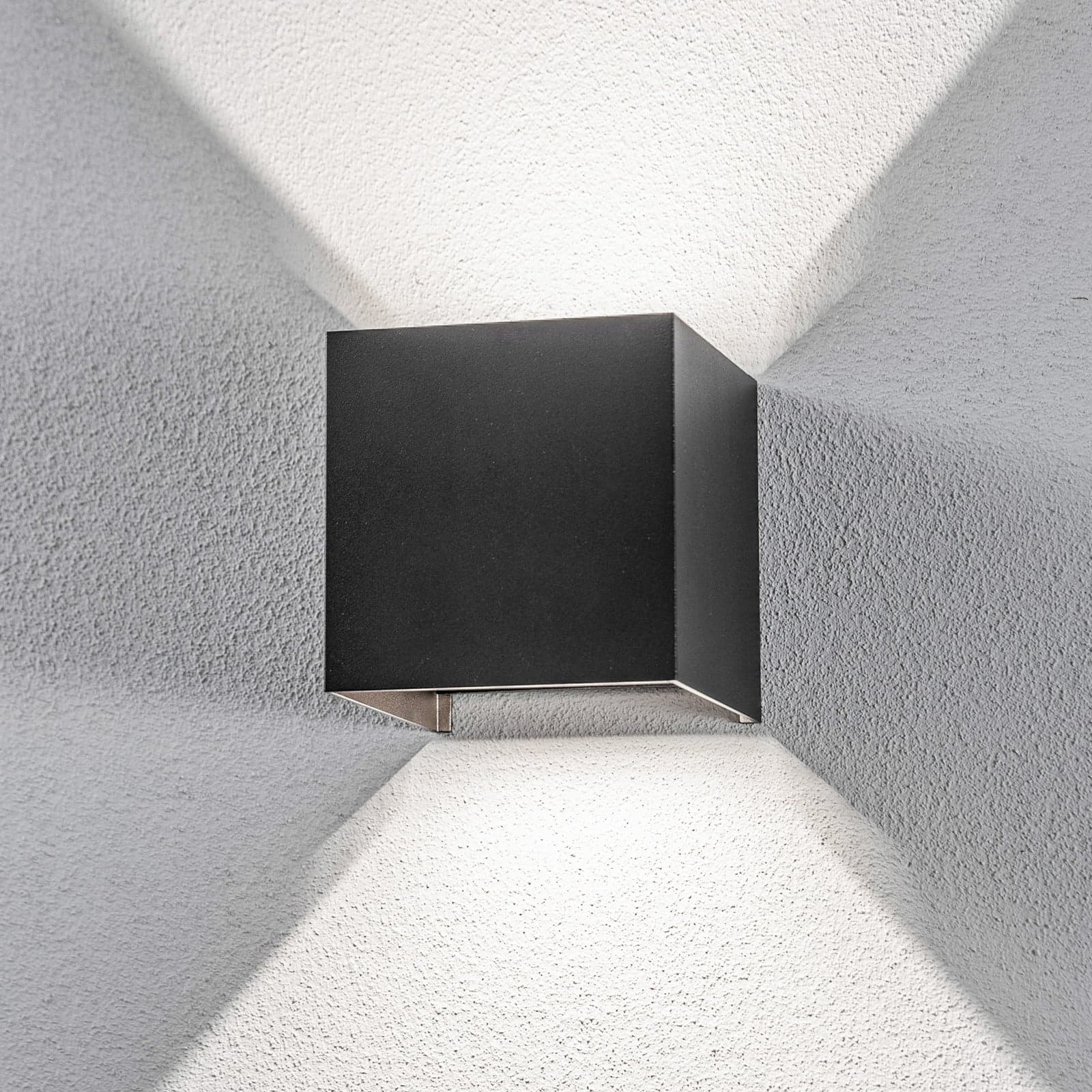 Nivar Square LED Außenwandleuchte Black Lindby - Balkon - Modern - Metall - Eckig