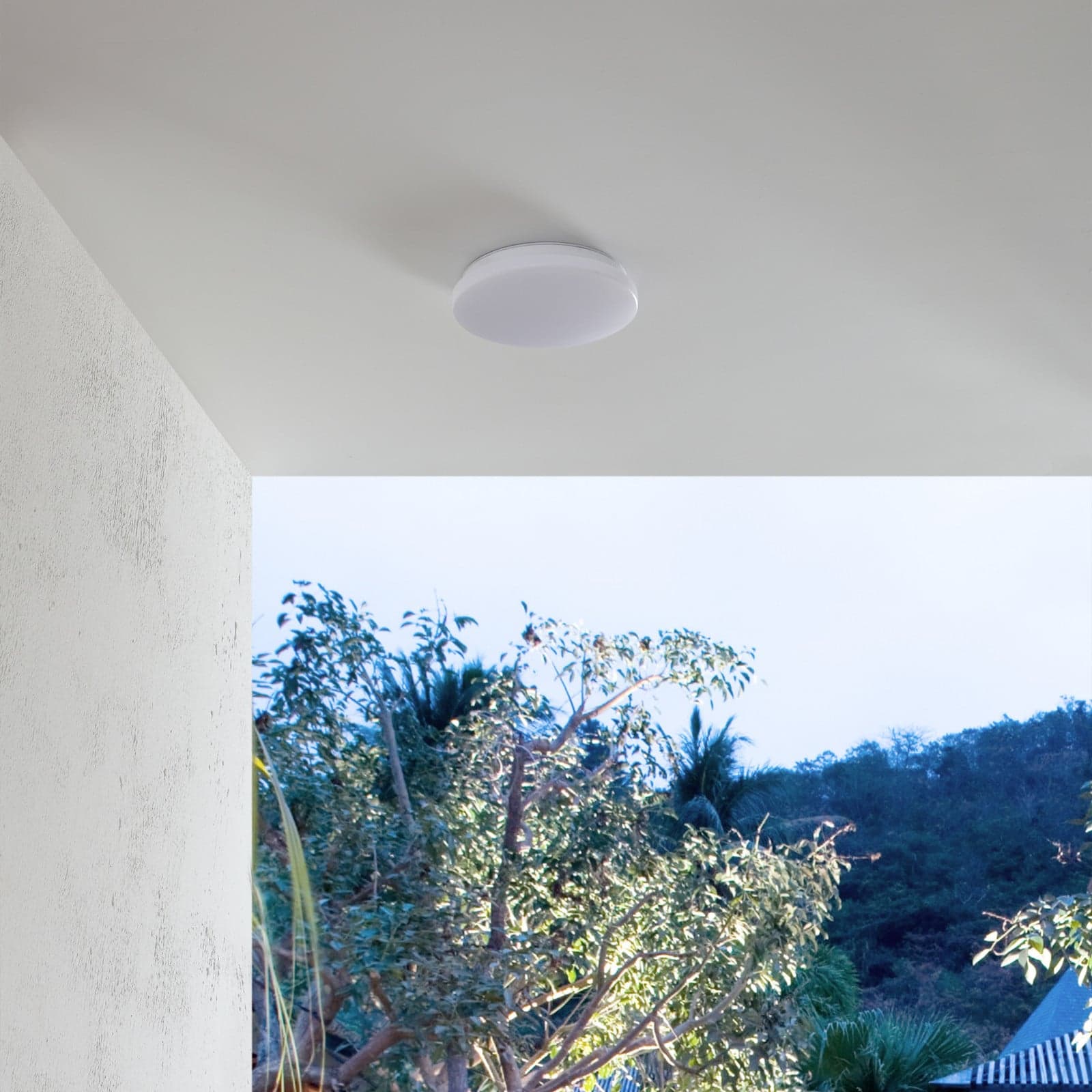 Doki LED Deckenleuchte 4.000K Ø26 IP44 White - Lindby - Terrasse - Kunststoff - Rund