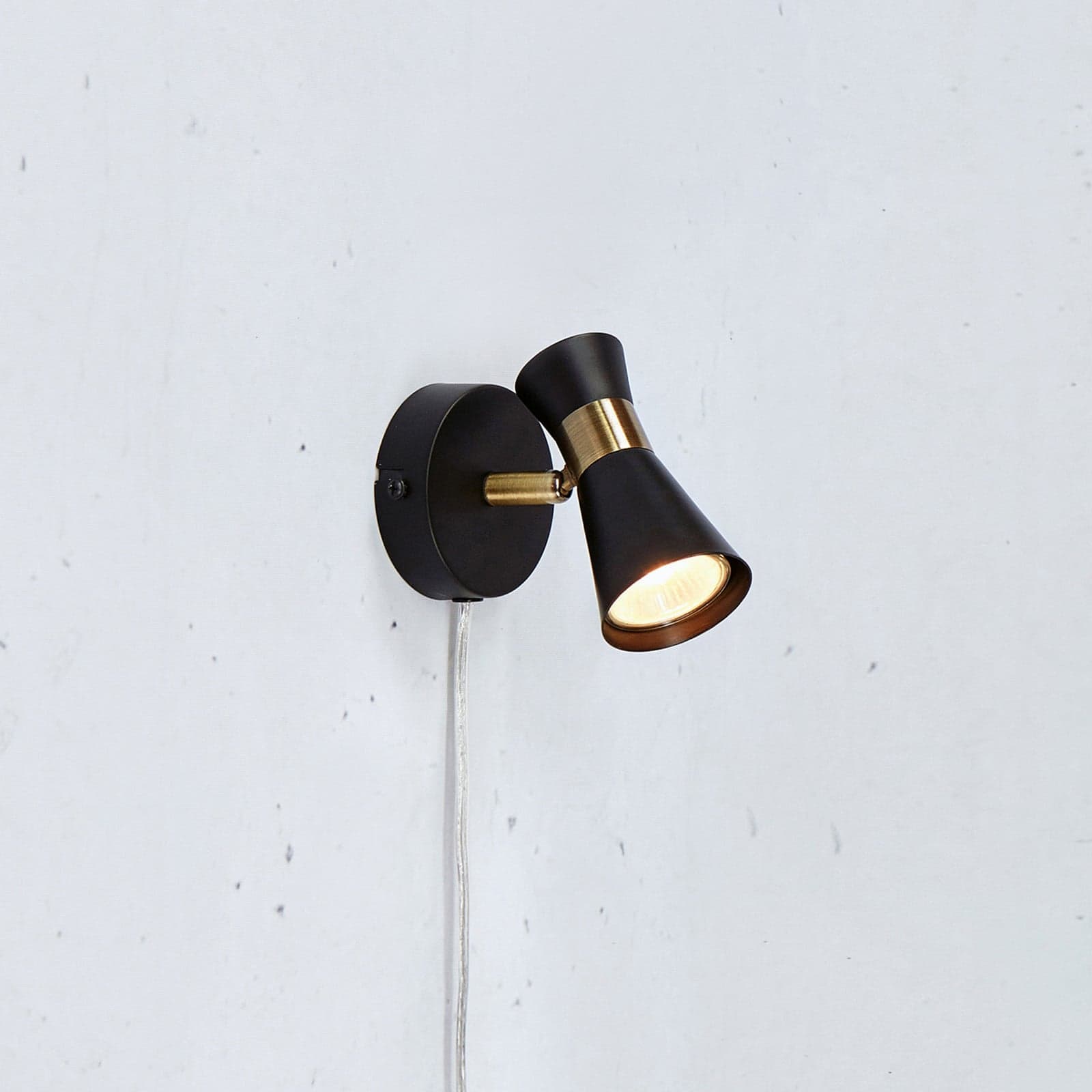 Folie Wandleuchte Schwarz/Antike Messing Markslöjd - Wohnzimmer - Modern - Metall - Einflammig