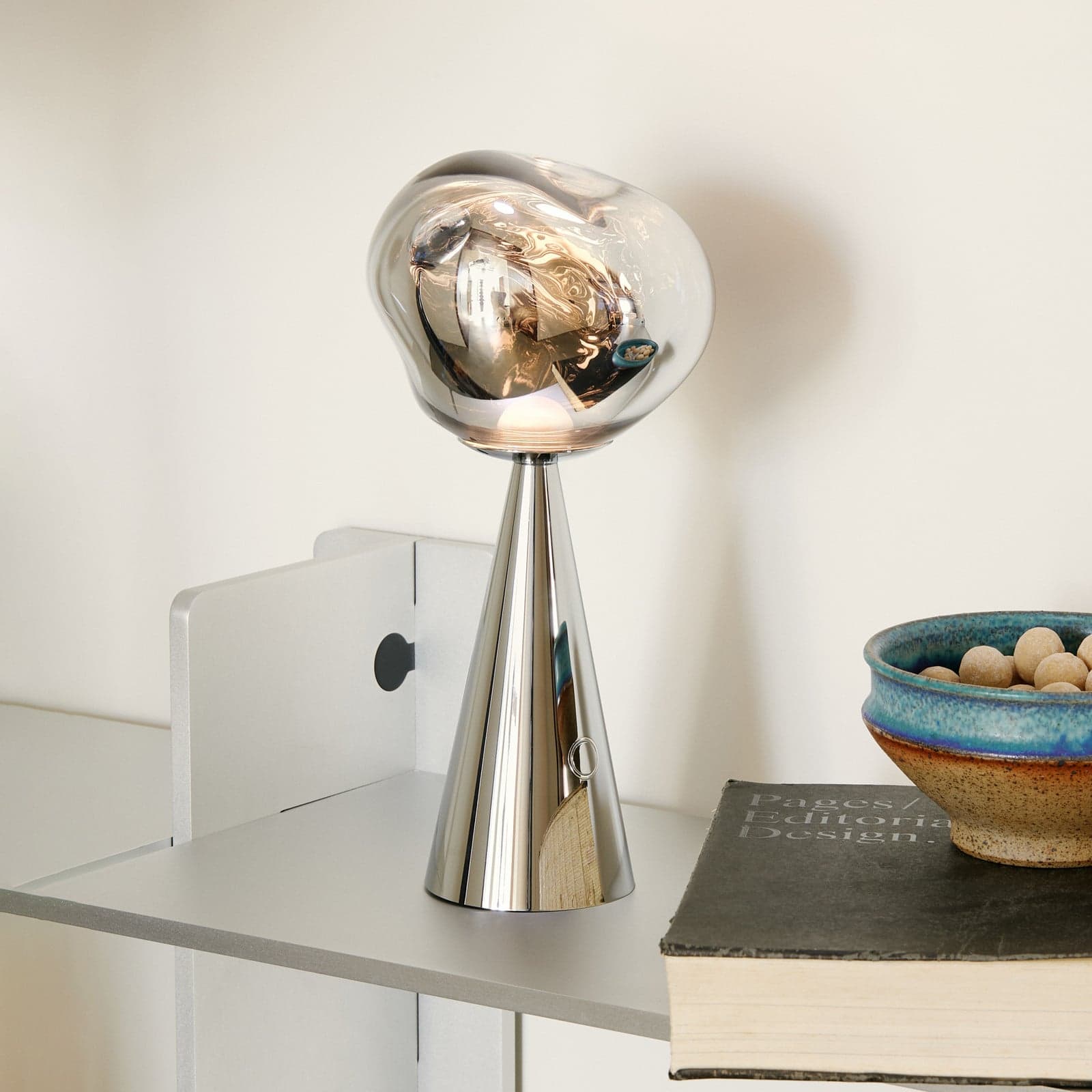 Melt Portable Tischleuchte Silver - Tom Dixon - Schlafzimmer - Design - Kunststoff