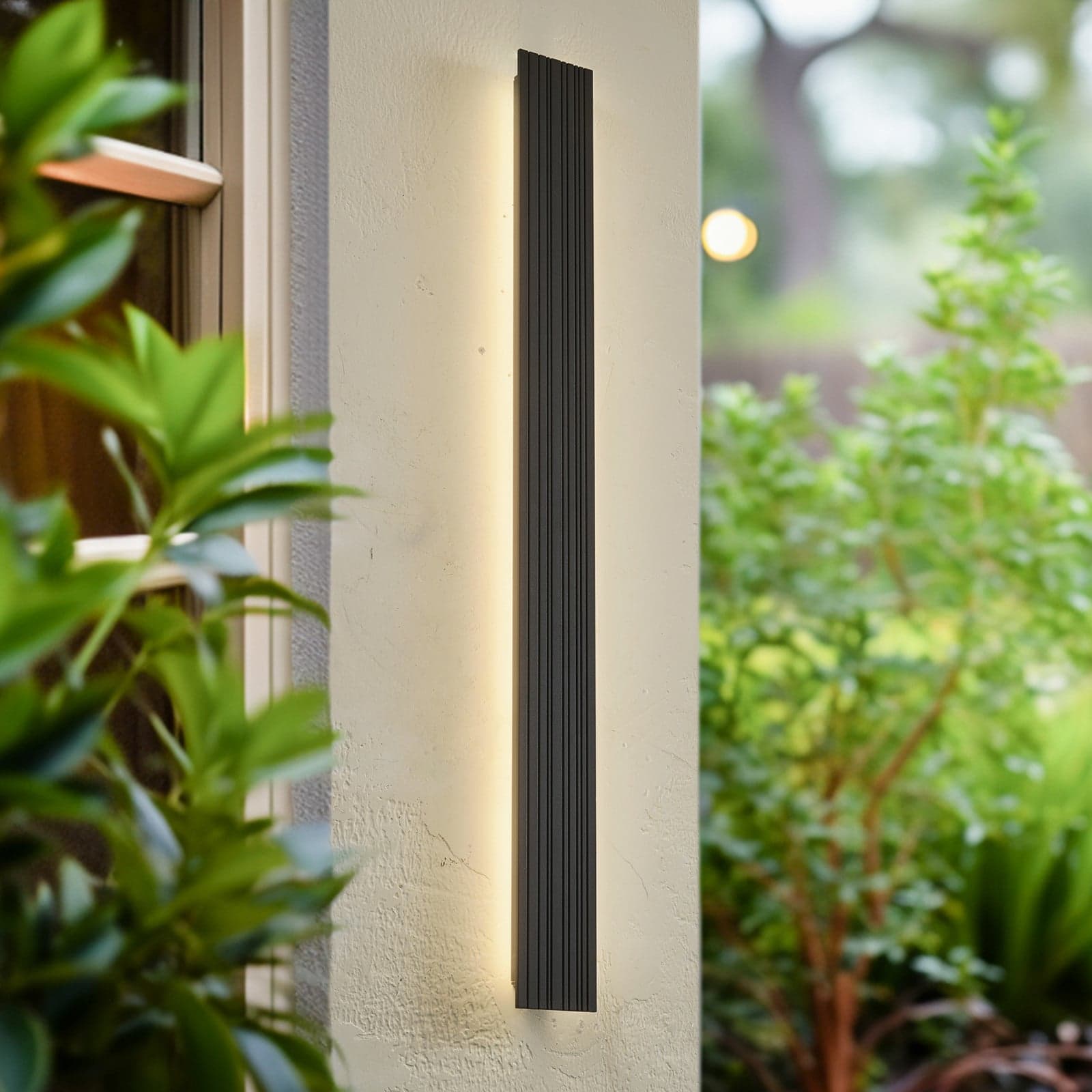 Melira LED Draußen Wandleuchte 100cm Anthrazit Lucande - Terrasse - Modern - Aluminium - Einflammig