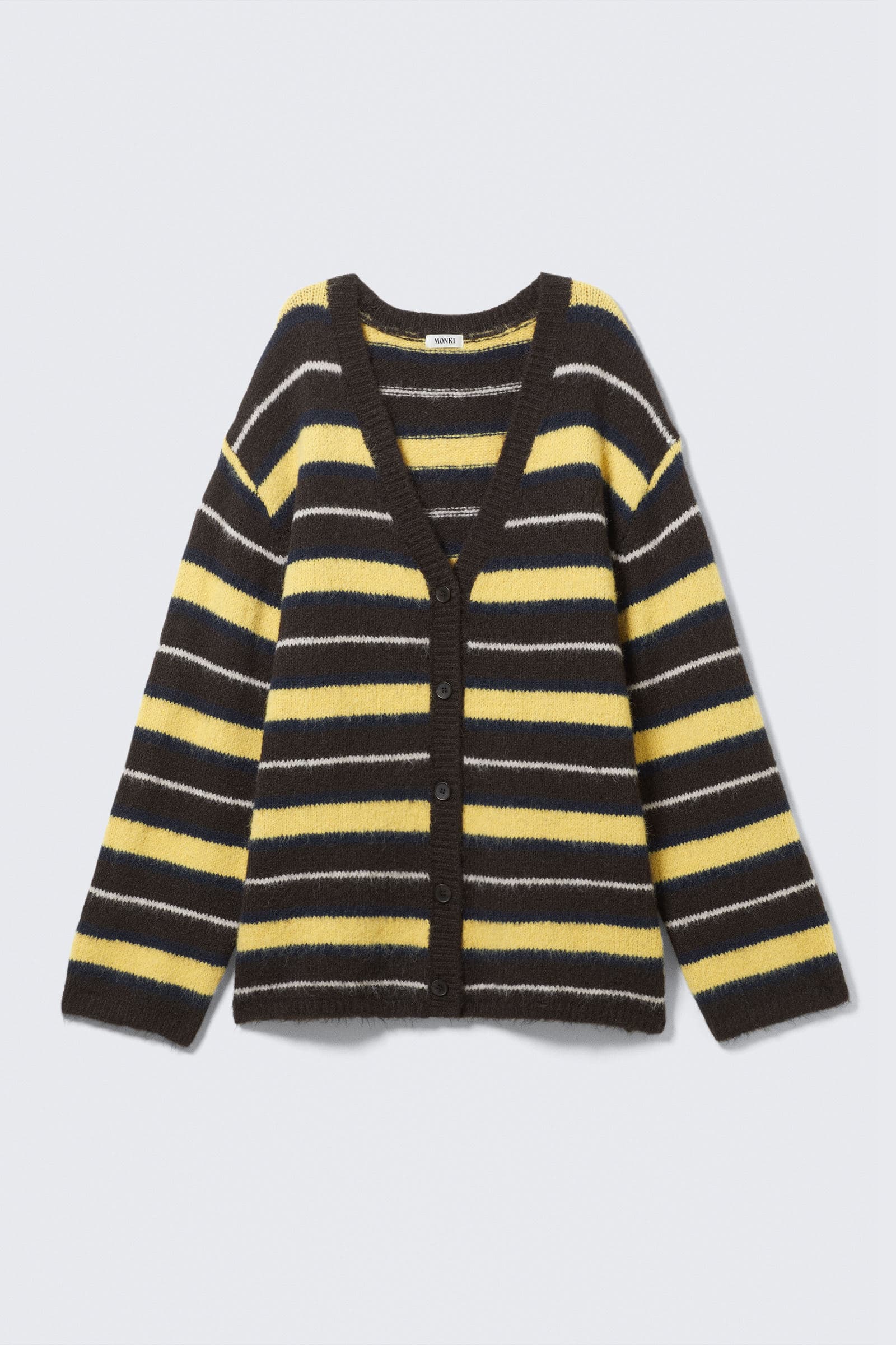 Gestreifter Cardigan mit V-Ausschnitt